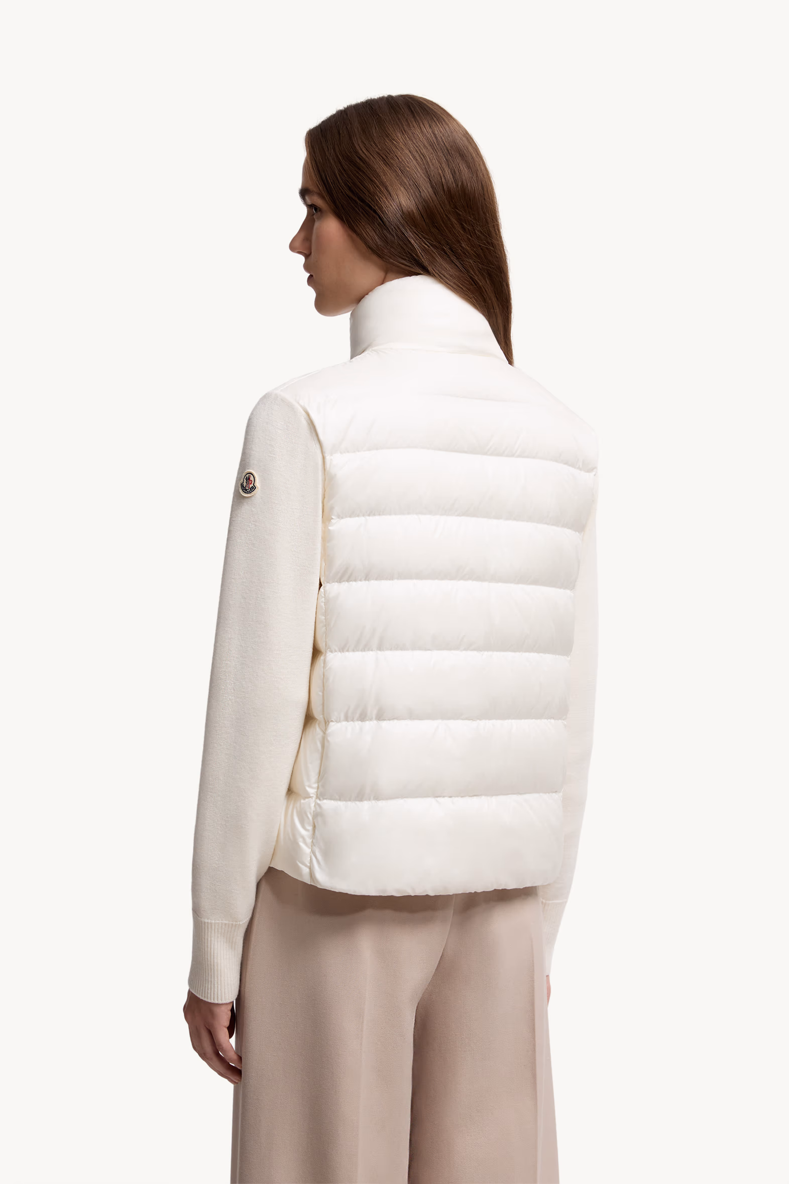 Cardigan matelassé en laine Femmes Blanc Moncler 5